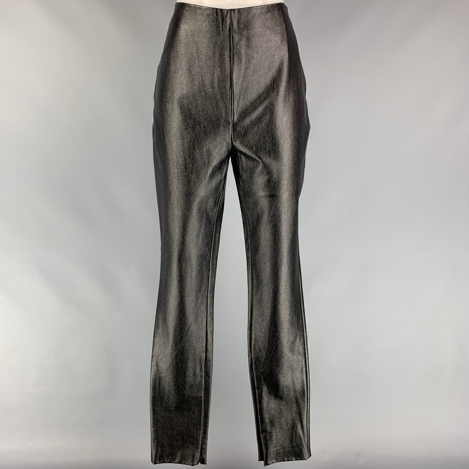 Stand Studio Size 4 Tabitha Black Faux Leather Ankle Zips Leggings